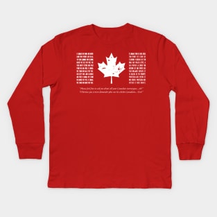 O, Canada (reversed) Kids Long Sleeve T-Shirt